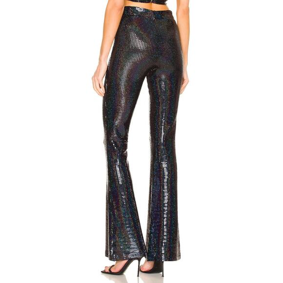 Dodo Bar Or Gabrielle Pants Mirror Sequin Size IT 42 EU 38 US XS Black Shimmer - Picture 2 of 10